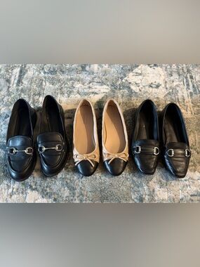 Call It Spring Two-Tone Black and Beige Ballet Flats with Bow